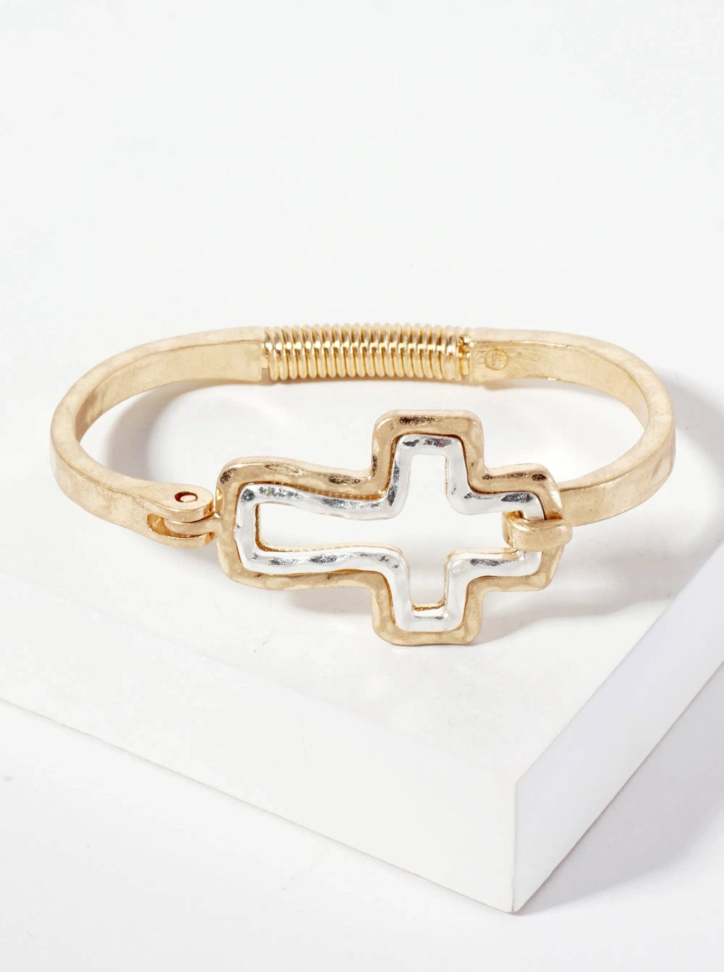 Hammered Cross Bracelet