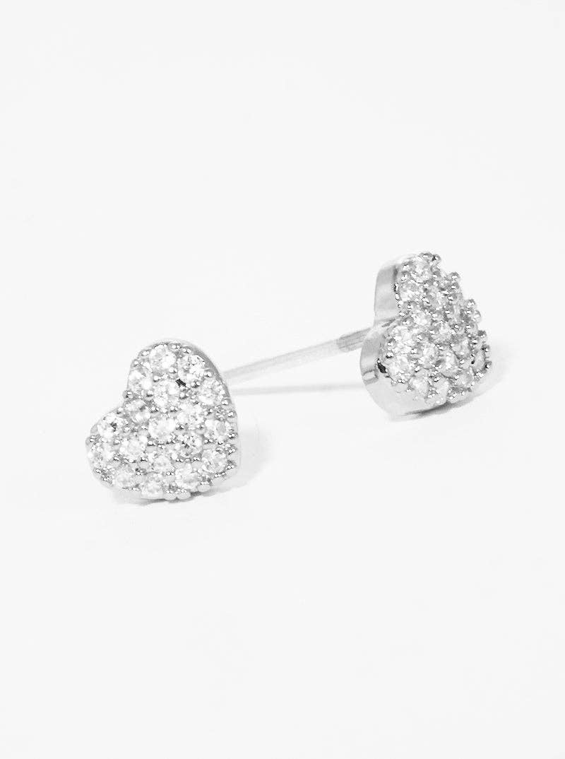 Sterling Silver Heart Stud Earrings