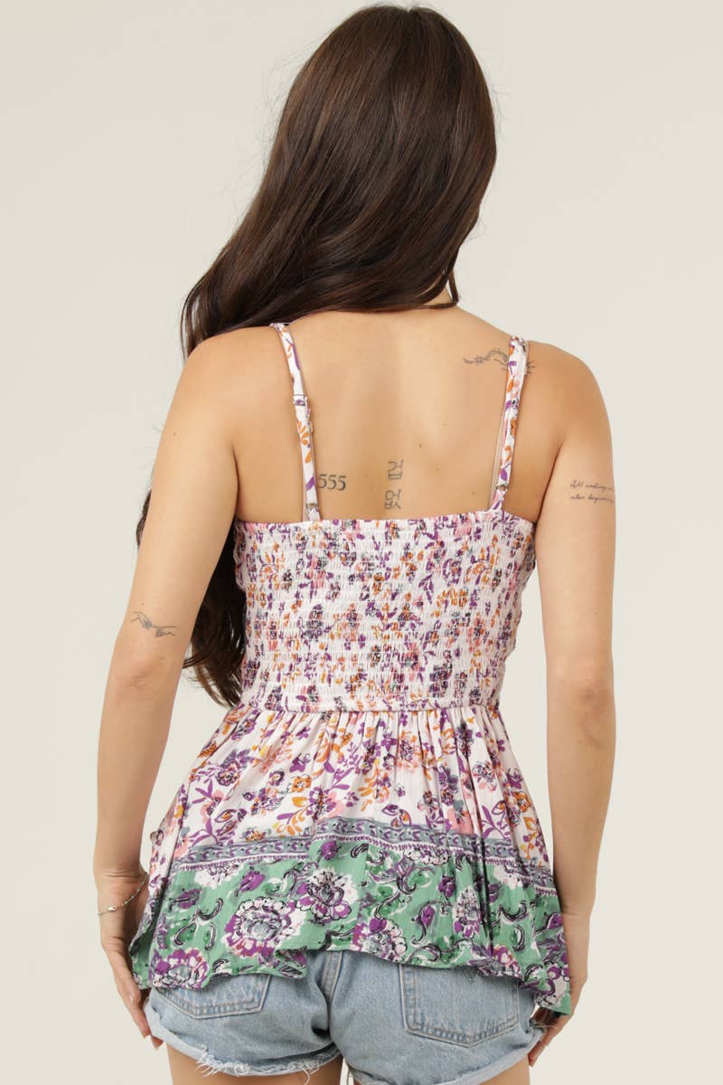 TWIST FRONT HANKY HEM TANK TOP