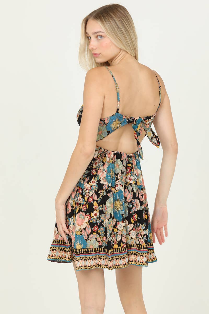 V NECK OPEN BACK SUNDRESS