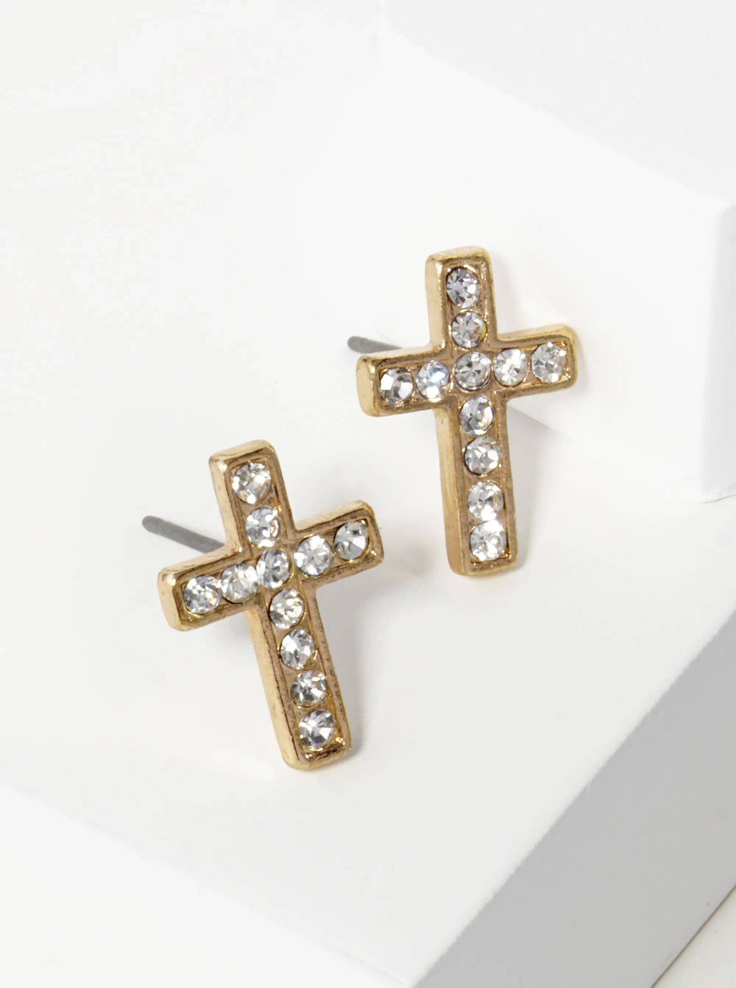 Crystal Cross Stud Earrings