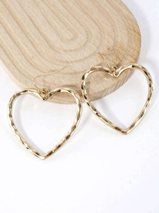 Hammered Heart Earrings