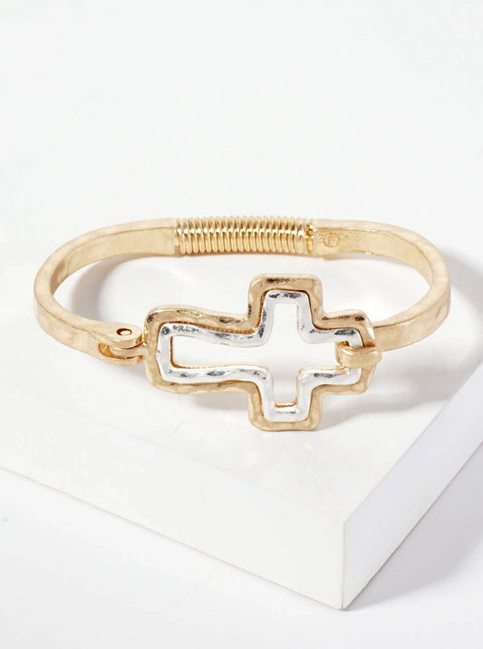Hammered Cross Bracelet